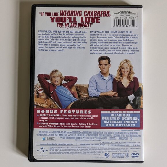 5 for $10 Movies | You, Me and Dupree 2006 Movie DVD - Picture 2 of 4